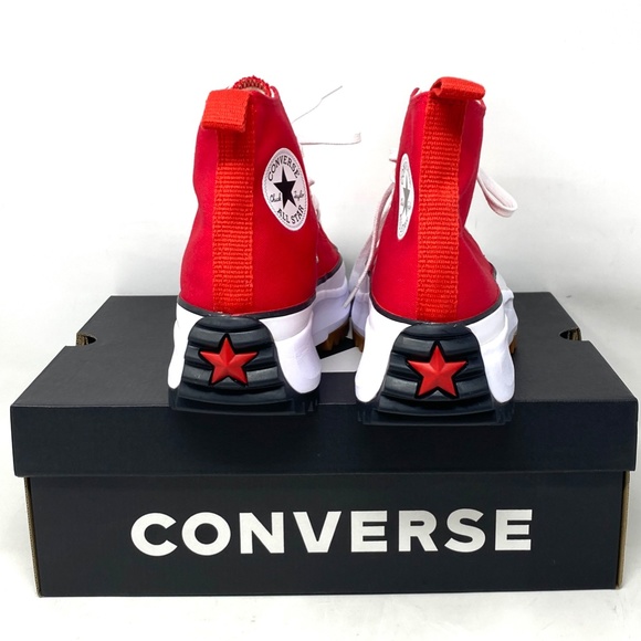 Converse Run Star Hike Shoes Platform Women Canvas Red High Top Sneakers A06157C - Picture 6 of 11